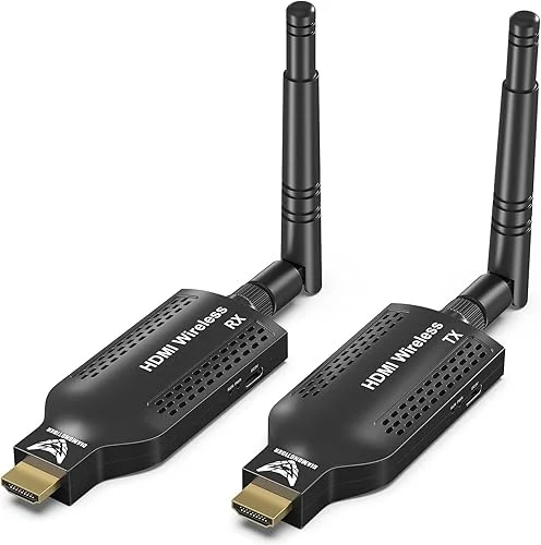 Wireless HDMI Transmitter and Receiver,4K Decode 1080P Output HDMI Extender Kit, Plug and Play, 150M/500Ft, for Streaming Video to Display/Projector from Laptop, PC, TV Box