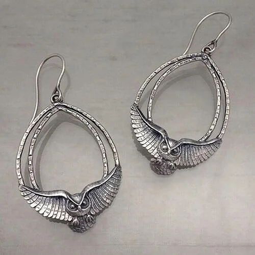 Women Boho 925 Silver Ear Hook Vintage Drop Dangle Earrings Wedding Jewelry Gift-#1