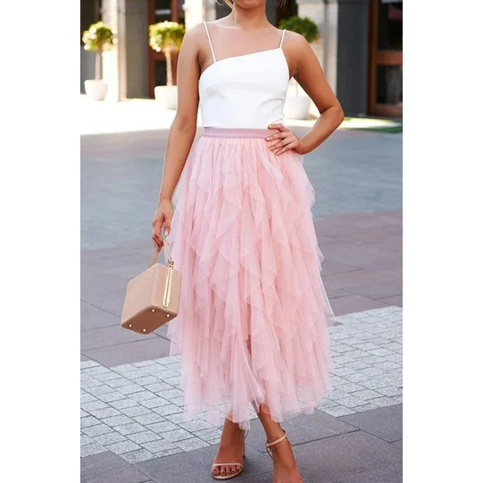 Women's Tulle Tiered Maxi Skirt