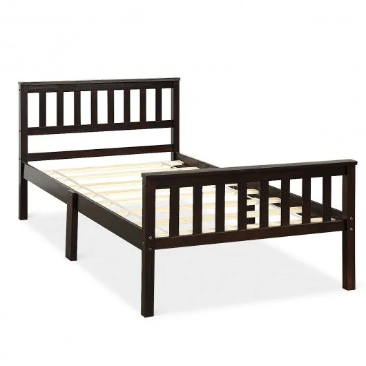 Wood Bed Frame Wood Slats Support Platform Twin Size