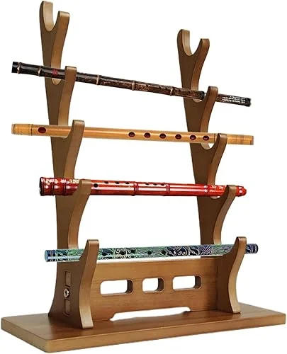 Wooden Flute Rack,Swo-rd Wall Mount, 5-Tier Scabbard Display Holder, wo-rd Stand Display Holder, Multi-Tier Stand For Collecting Flutes And Scabbards