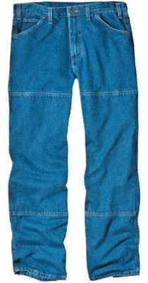 Workhorse Jeans, Stonewash Denim, Relaxed Fit, Double Knee, Men’s 36 X 34-in.