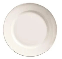 World Tableware Porcelana Rolled Edge Wide Rim Plate 10.5″- Bright White-12 Each-1/Case