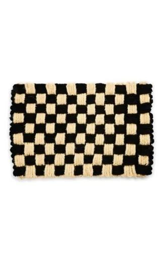 woven check entrance mat