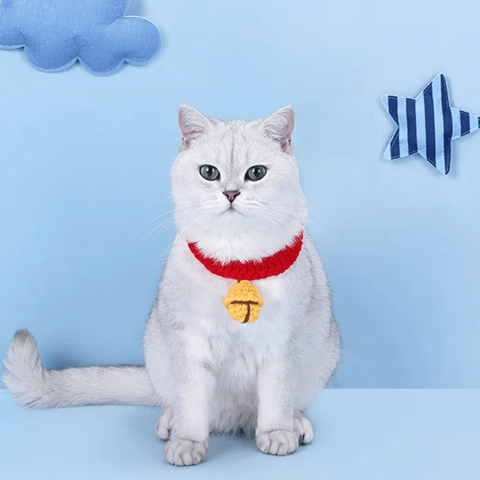 Woven Jingle Bell Dog & Cat Holiday Collar with Bell, Christmas Pet Gift/Pet Accessories