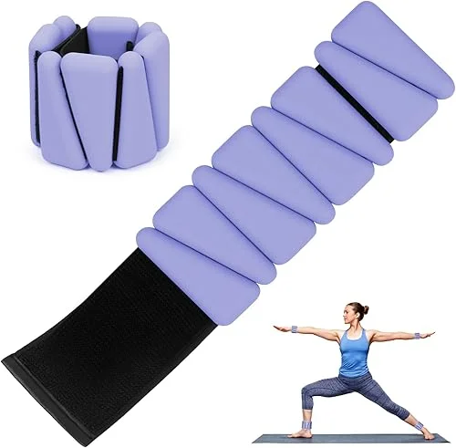 Wrist Weights Set of 2, Wearable Ankle & Wrist Weights, Adjustable Silicone Weight Bracelets (1Lbs Each) Fits for Women & Men, Suitable for Yoga, Pilates, Dance, Running, Pool Exercises, Jogging