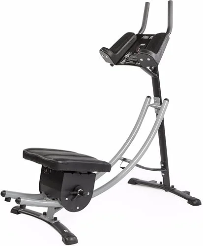 XtremepowerUS Ab Machine Abdominal Workout Crunch Fitness Exercise Workout, Silver/Black