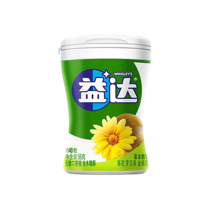 Xylitol chewing gum Herbal essence flavor 40 capsules 1 box