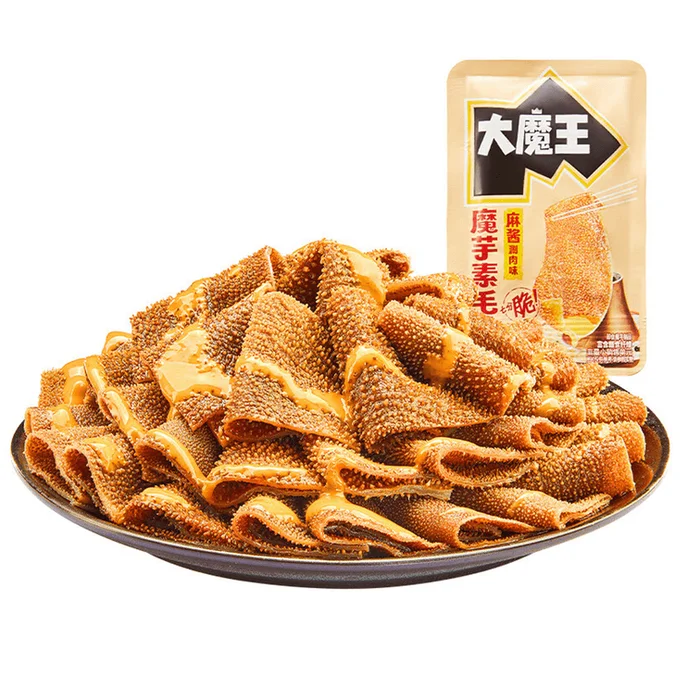 YanJinPuzi Devil's Choice Sesame Sauce Mild Spicy 180g – Plant-Based Tripe & Konjac Strips Chewy Vegan Snacks with Sich