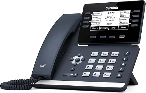 Yealink T53 IP Phone, 12 VoIP Accounts. 3.7-Inch Graphical Display. USB 2.0, Dual-Port Gigabit Ethernet, 802.3af PoE, Power Adapter Not Included (SIP-T53)