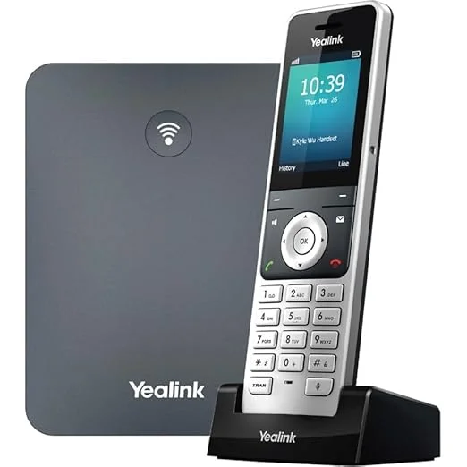 Yealink W76P IP Phone – Cordless – Corded – DECT – Wall Mountable, Desktop – Alabaster Silver, Classic Gray