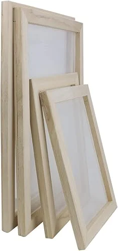 YEXPRESS 4 Pack Wooden Paper Making Mould Frame, Screen Printing Frame for DIY Paper Craft, 2 Size