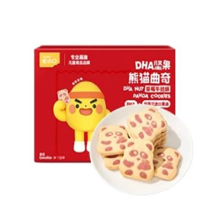 Yixiaokou DHA Panda Cookies Children's Snacks Cookies Cartoon Snacks Teething Sticks 85g/ box Strawberry Milk flavor