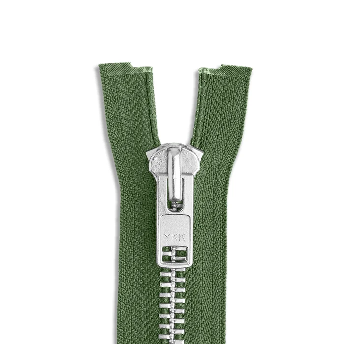 YKK #10 18″ Aluminum Jacket Zipper – Army Green (566)