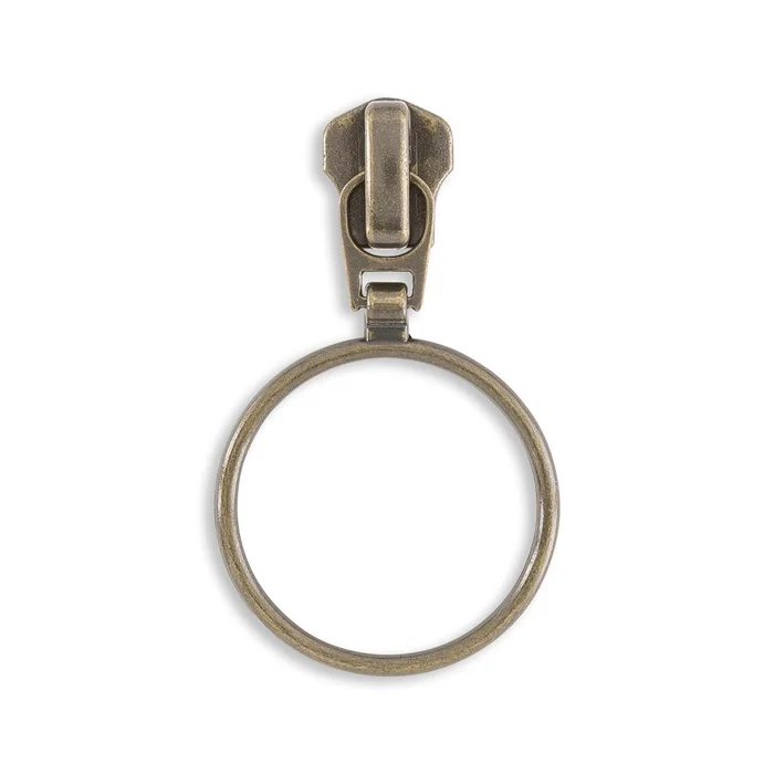 YKK #5 Round Style Metal Jacket Zipper Pulls – 2/Pack – Antique Brass