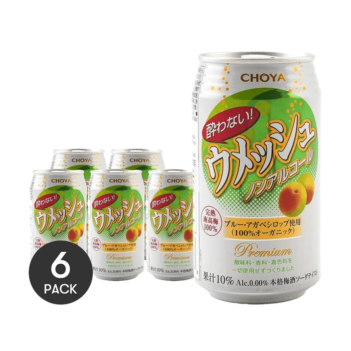 Yowanai Soda Umeshu Plum Flavor,Non-Alcoholic Sparkling Japanese Citrus Drink, 11.9fl oz *6【6 Packs】