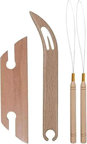 Yushen Professhional Wooden Beveled Inkle Weaving Shuttle Kit, Knitting Weaving Loom Tools Shuttle for Weaving Accessories DIY Crafts
