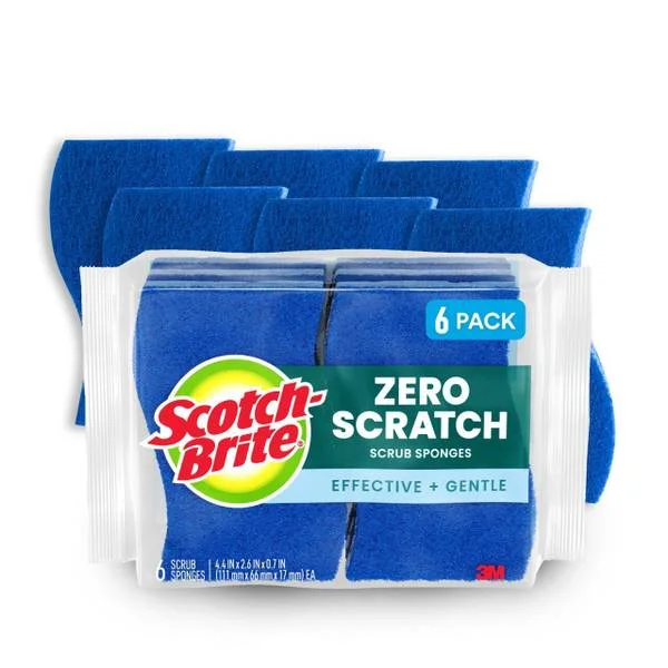 Zero Scratch Scrub Sponge, 6 Pack