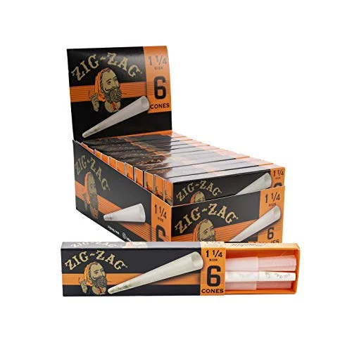 Zig-Zag Paper Cones 1 and 1/4 (24 Packs per Carton)