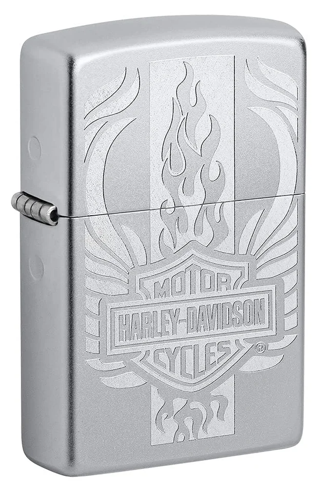 Zippo Harley-Davidson Carbon Fiber Satin Chrome Pocket Lighter