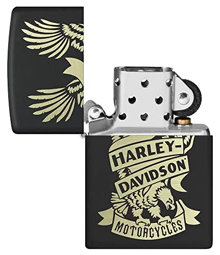 Zippo Harley-Davidson Eagle Black Matte Lighter – Bold American Emblem
