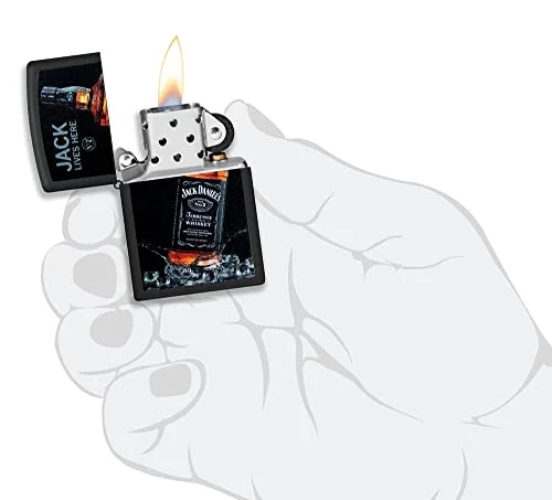 Zippo Jack Daniel’s “Jack Lives Here” Matte Black Lighter – Officially Licensed