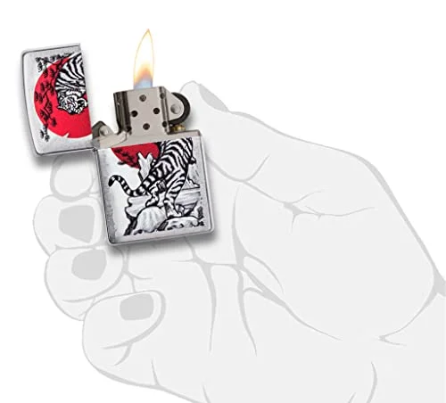 Zippo Majestic Asian Tiger Windproof Pocket Lighter – Vibrant Design