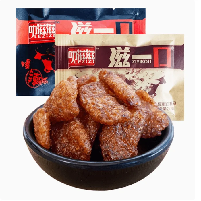 Zise Lazizi Vegetarian Beef Spicy Strips with Mushrooms and Beef [Spicy Beef Flavor 18g*10 Packs]